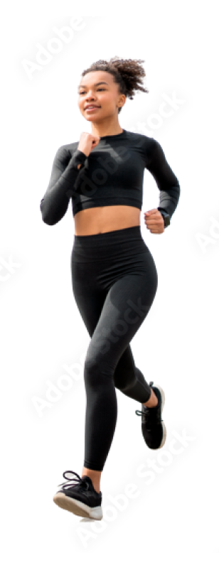 Ragazza che corre obliquo