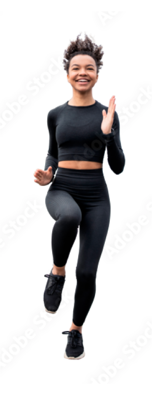 Ragazza che corre dritta